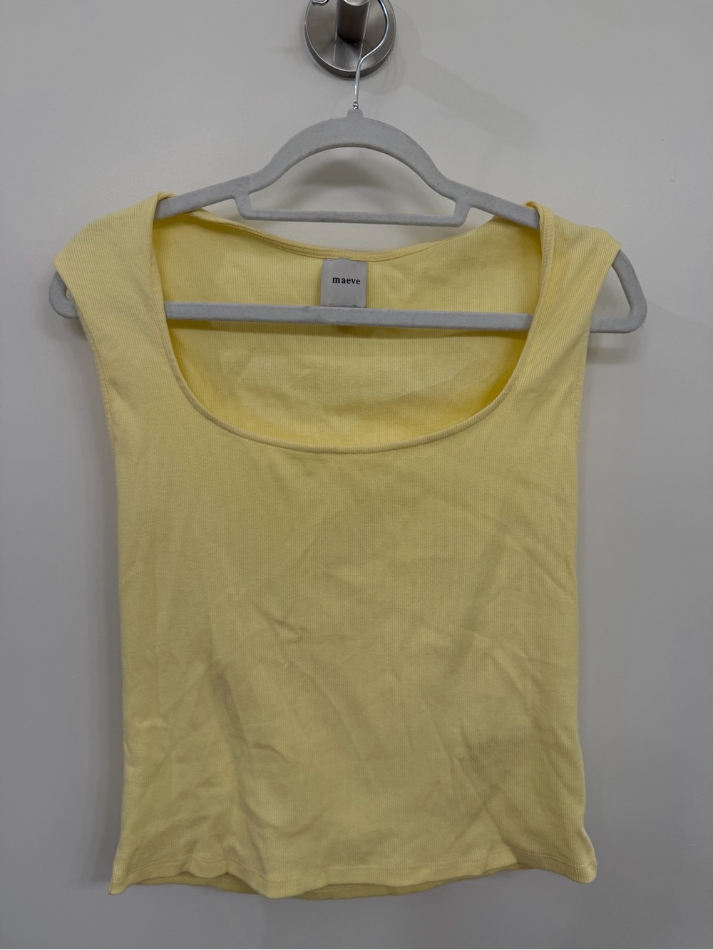 Maeve Pale Yellow Scoop Neck Tank Top